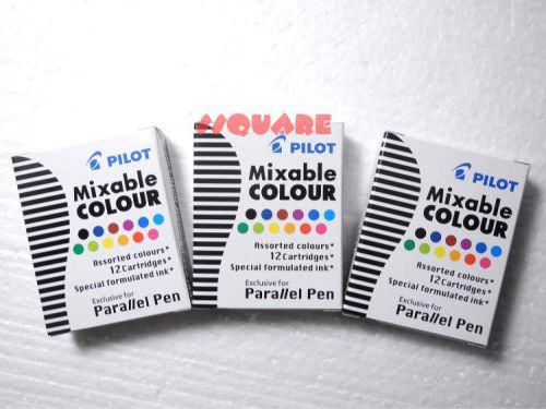 3 Boxes x Pilot Special Formulated Ink For Parallel Pen, 12 Assorted Colors