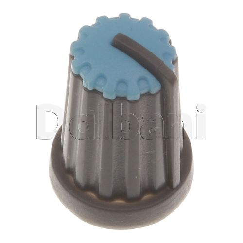 6pcs @$2 New Push-On Mixer Knob Black with Light Blue Top Plastic