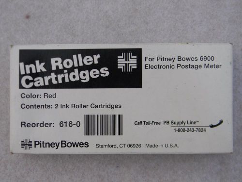 NEW 2 Pitney Bowes Red Ink Cartridges for 6900 Postage Meter 616-0 PRICE REDUCED