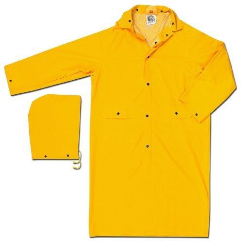 MCR Safety 200CS 49-Inch Classic PVC/Polyester Coat with Detachable Hood,