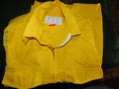 FIRE FIGHTERS UTILITY UNIFORM TOP,PANTS,GLOVES,GOGGLES YELLOW,MADE USA VINTAGE