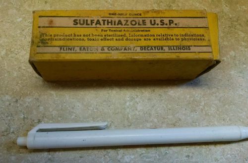 Vintage Sulfathiazole U.S.P. Flint, Eaton &amp; Company Decatur, Illinois
