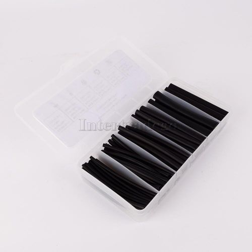 87pcs Black 3:1 Heat Shrink Tubing Tube Wire Cable Wrap Sleeve 2.4mm-12.7mm