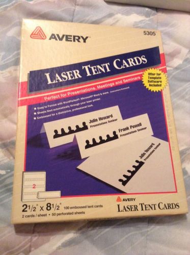 Avery  5305-Laser Tent Cards -open Box With 47 Perforated Sheets ( Missing 3 )