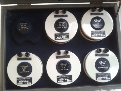 Set of 5pcs. 0,5-10h standard inductors calibrator funkwerk erfurt inductance for sale