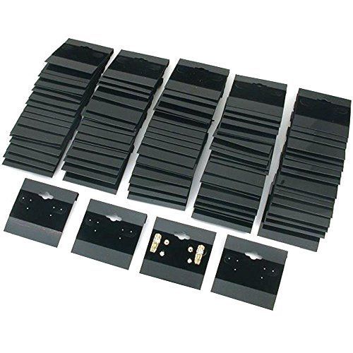 Jewelry Earrings Plastic Display Storage Cards,Elegant Black Velvet,2&#034;x2&#034;100pack