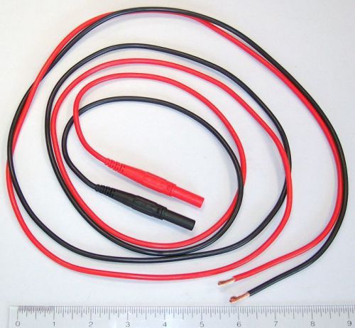 Three of shrouded banana leads red and black 5-foot 14-gauge stranded for sale