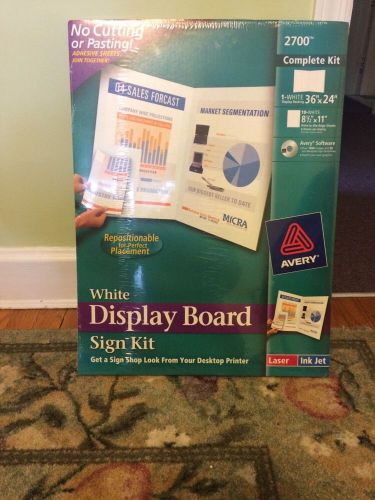 Avery White Display Board Sign Kit (2700) 36 x 24 (Laser Ink Jet) Unopened
