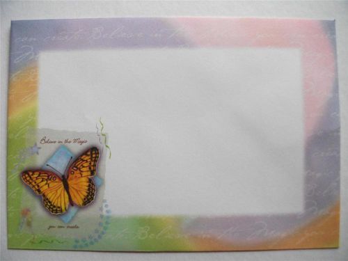 Coloured C6 Envelopes Pk 15 Magic Butterfly Design For Letters Invitations Notes