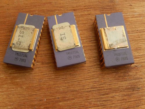 lot of 3 TMS2716L  VINTAGE GOLD CHIP CERAMIC   CTF2-4