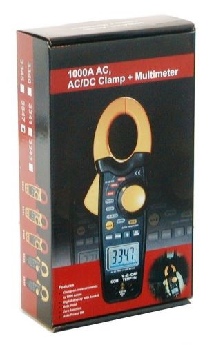 Cem dt-3347 1000 amp clamp-on ac/dc current voltage capacitance frequency meter for sale