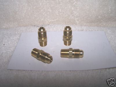 Brass Adapter&#039;s, 1/4&#034; Male Flare x 1/8&#034; Male Pipe Thread, Set of 4.
