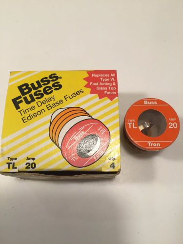 NEW BOX OF 3 BUSS FUSES TL-20 TIME DELAY