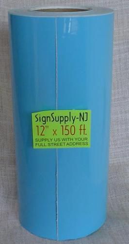 12&#034; x 50yd sky blue gloss sign vinyl for cutter plotter graphics crafts new for sale
