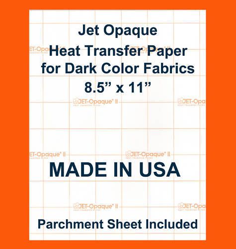 Inkjet printer jet opaque ii dark fabric transfer paper 8.5&#034; x11&#034; 5x for sale