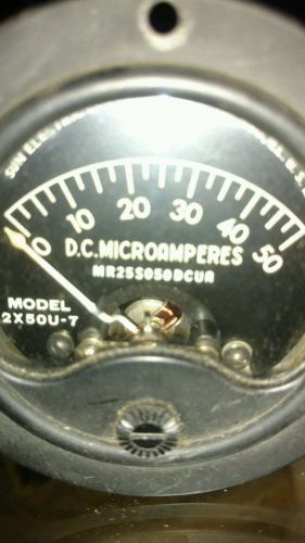 WWII panel meter gauge sun DC microamperes 0-50 radio militaty