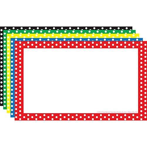 Top Notch Teacher Products TOP3653 Border Index Cards 3X5 Polka Dot Blank
