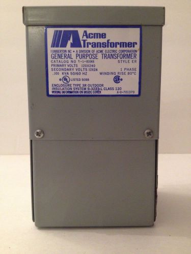 New / never used acme transformer t-1-81048 general purpose transformer for sale