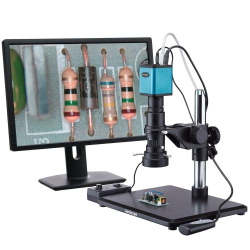 Industrial inspection zoom monocular microscope with autofocus 1080p hdmi camera for sale