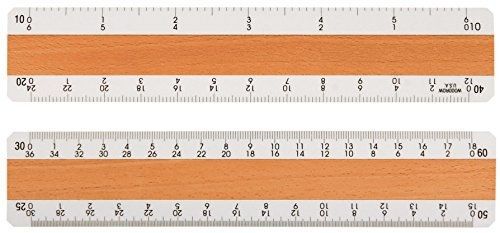 Woodrow 6&#034; civil engineering 4 bevel wood ruler for sale