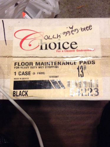 Floor maintenance pads 13&#039; black by choice 54223 (5 per case) new lot of 10 for sale