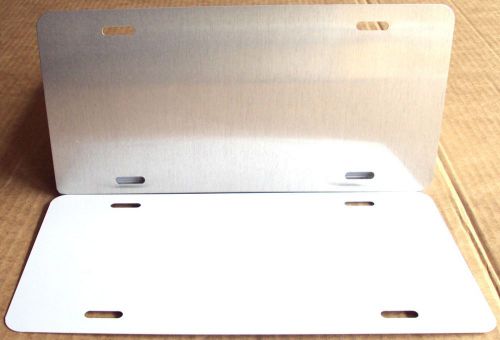 10 pcs..025 GLOSS WHITE / CLEAR,( NO MASK )  ALUMINUM LICENSE PLATE/TAGS BLANKS.