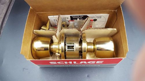 Vintage Schlage A70PD6 Tulip Design 605 Brass Color Keyed Lock Set New Old Stock