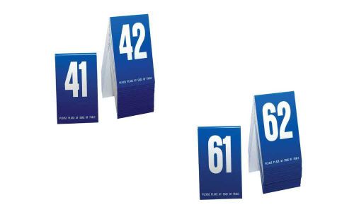 Plastic Table Numbers 41-80 Blue w/white number, Tent style, Free shipping