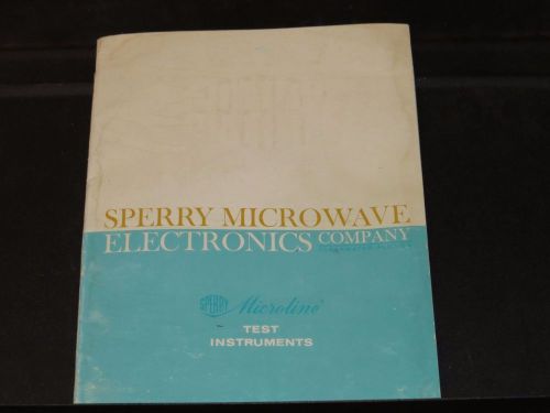 SPERRY MICROLINE  MICROWAVE TEST INSTRUMENTS 1962-63 CATALOG  (#97)