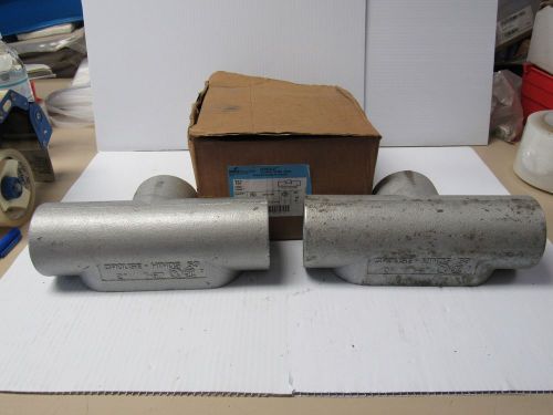 NEW LOT OF 2 COOPER 3 WAY CONDUIT OUTLET BODY T67 2&#034;