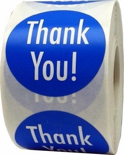 Thank You! Labels - Retail Store Stickers - 1.5&#034; Round - 500 Self Adhesive