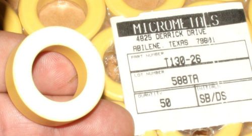Micrometals t130-26 powdered iron toroid core 1.30&#034; od 0.78&#034; id 0.44&#034; ht new for sale