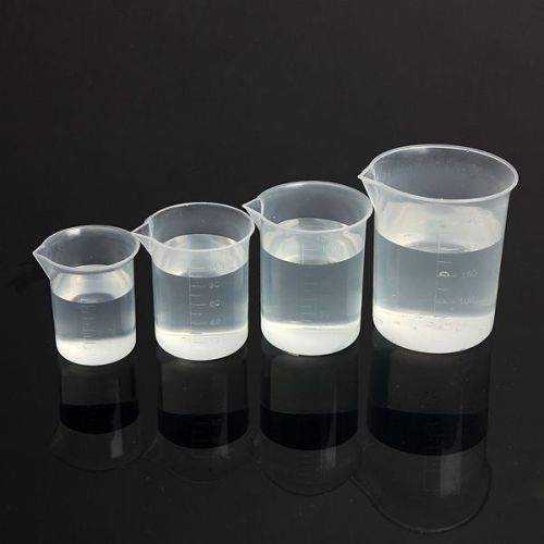 4Pcs Laboratory Kitchen Test Plastic Beaker Measuring Cup