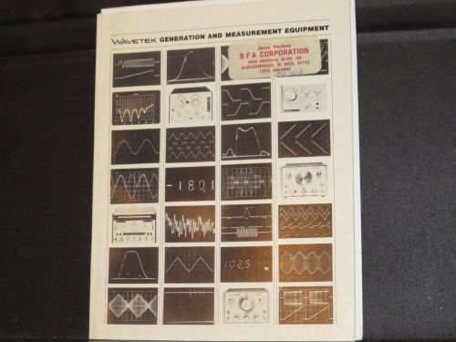 WAVETEK GENERATION &amp; MEASUREMENT EQUIPMENT CATALOG 1974 (#18)