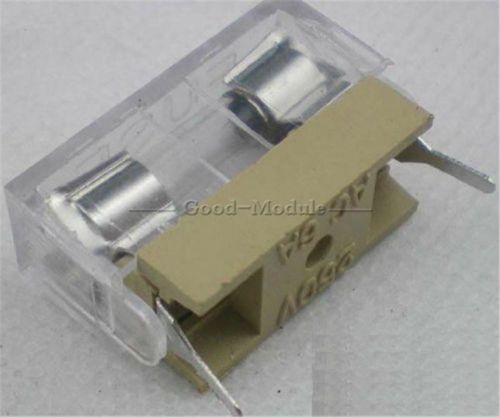 20pcs panel mount pcb fuse case holder with cover for 5x20mm fuse 250v 6a gm for sale