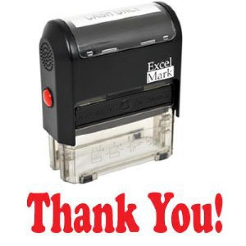 ExcelMark THANK YOU! Self Inking Rubber Stamp - Red Ink (42A1539WEB-R)