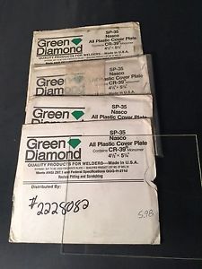 GREEN DIAMOND SP-35 CLEAR POLYCARBONATE COVER PLATE 4 1/2 X 5 1/4  LOT OF (4)