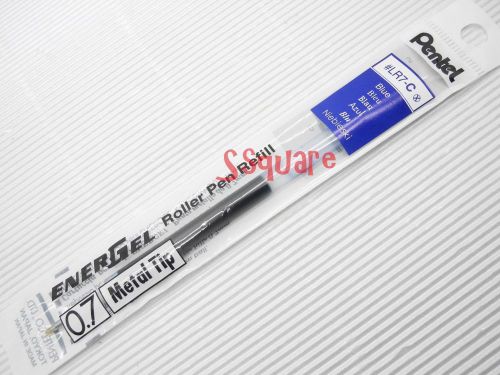 2 Refills for Pentel EnerGel Ener Gel LR7 0.7mm Metal Tip Rollerball Pen, Blue