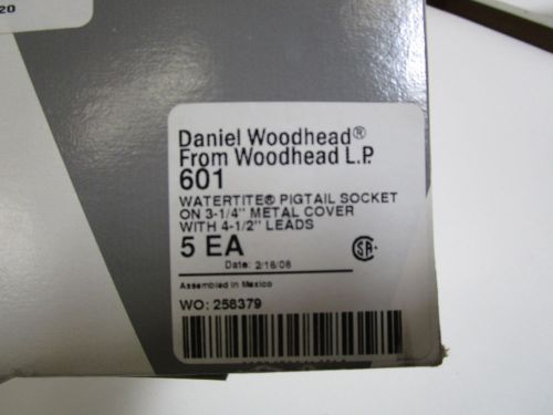 LOT OF 5 DANIEL WOODHEAD PIGTAIL SOCKET 601 *NEW IN BOX*
