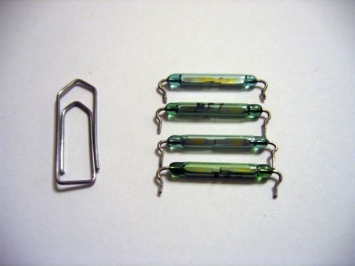 Reed Glass Magnetic Switch Green 20mm Rhodium Normal Open 22mm pitch 20pcs
