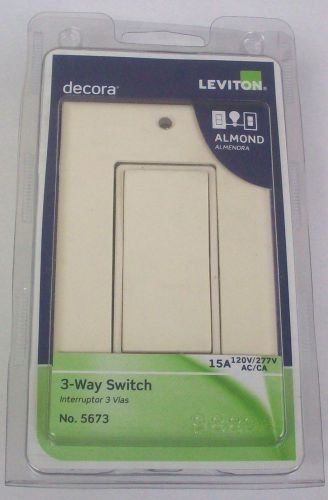 Leviton 5673 decora 3-way quiet rocker light switch with wall plate almond for sale