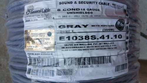General cable/carol e1038s 18/8c stranded unshield media/comm wire usa cmr /10ft for sale