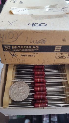 Lot of 20 Vintage Beyschlag Carbon Film Resistor NOS 180 Ohm 5% (new old stock)