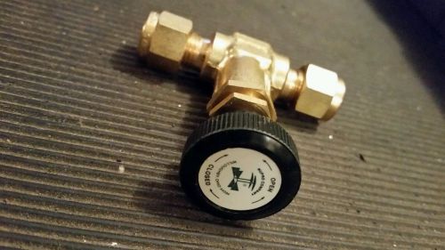 Nupro brass screwed-bonnet needle valve 3/8&#034; swagelok tube fitting b-6jn for sale