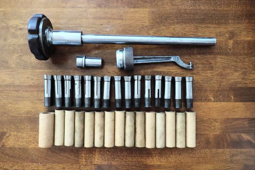 South bend rsb 3c collet set (15) drawbar, bushings 9 10 k atlas logan craftsman for sale