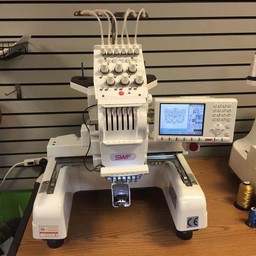 Swf 6 needle single head embroidery machine for sale