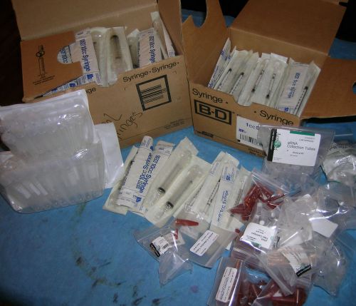 Disposable, slip-tip syringes 1 and 10ml, Collection, Elution, other tubes, new
