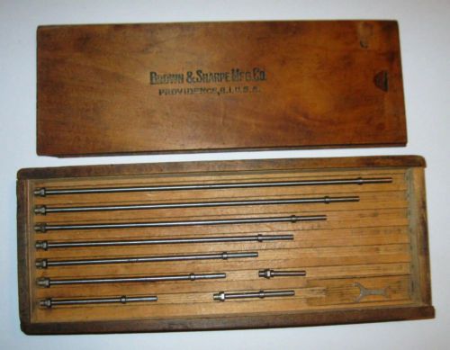 Antique brown &amp; sharpe 267 inside micrometer rods set 2&#034;-12&#034; w box vtg machinist for sale