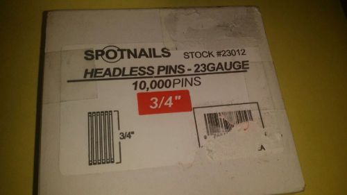 Spot Nails 23012 23-Gauge Headless Pins, 10000-Count, 3/4-Inch