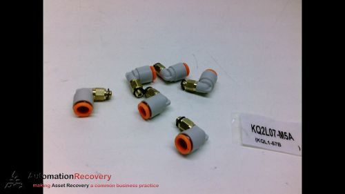 Smc kq2l07-m5a - pack of 6 - 90 degree elbow fitting, male, 1.0mpa,, new* for sale